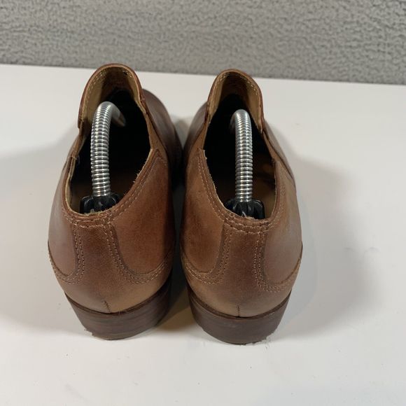 LL Bean Booties Women 7 Brown Leather Ankle Boot Slip On - Picture 4 of 8